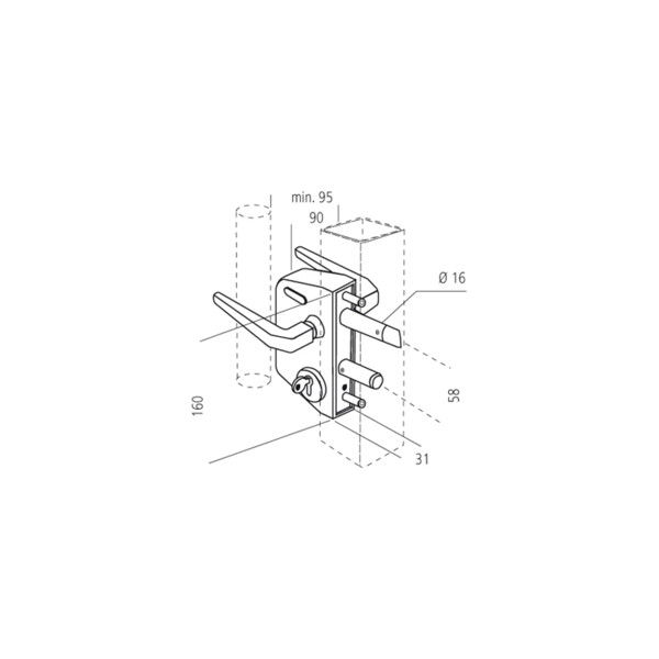 Serrure de portail lc 40