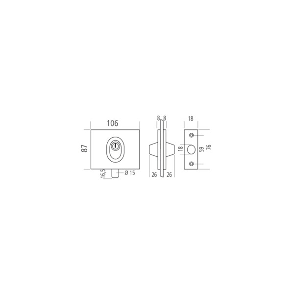 Serrure miroiterie basse