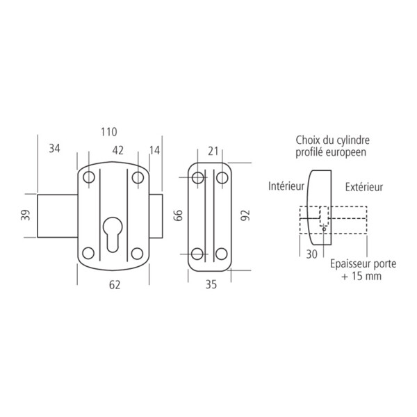 Verrou cylindre européen