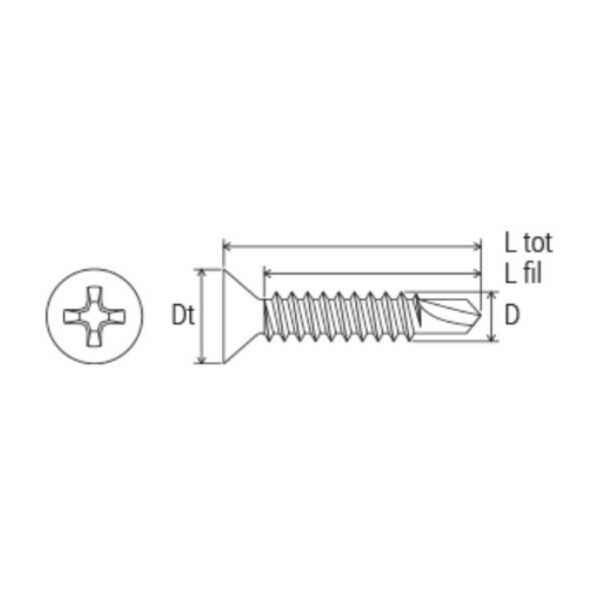 Vis autoperceuse pvc drillex - bte 200
