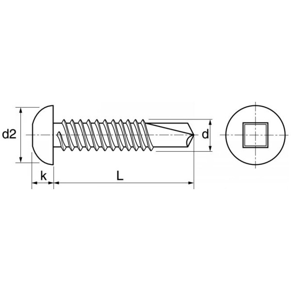 Vis autoperceuse tête cylindrique inox