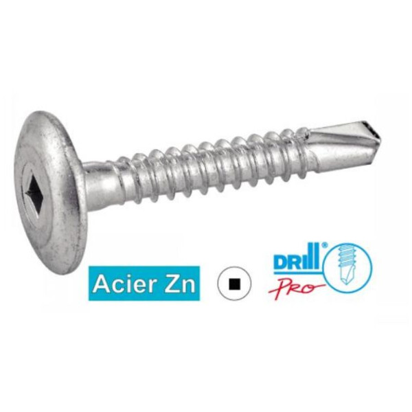 Vis autoperceuses tête crantée large carrée