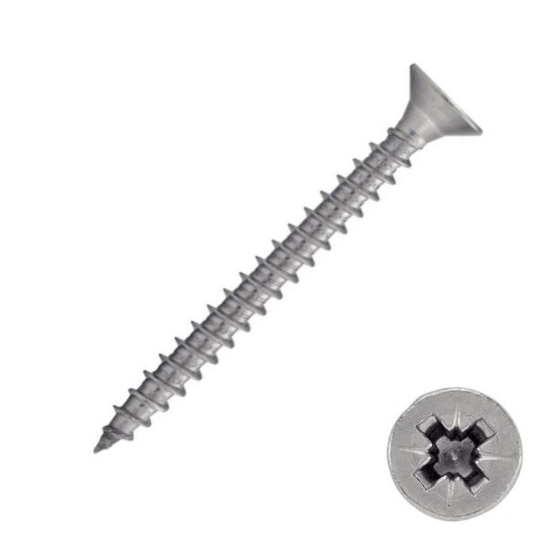 Vis bois inox tête fraisée pozi