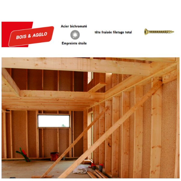 Vis bois rocket tête fraisée etoile