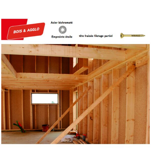 Vis bois rocket tête fraisée etoile