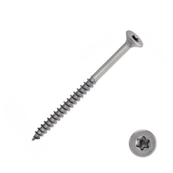 Vis bois tête fraisée torx inox 