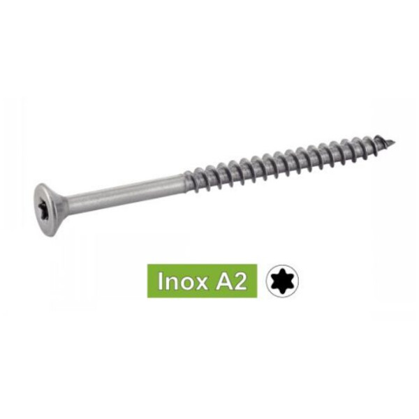 Vis bois tête fraisée torx inox 