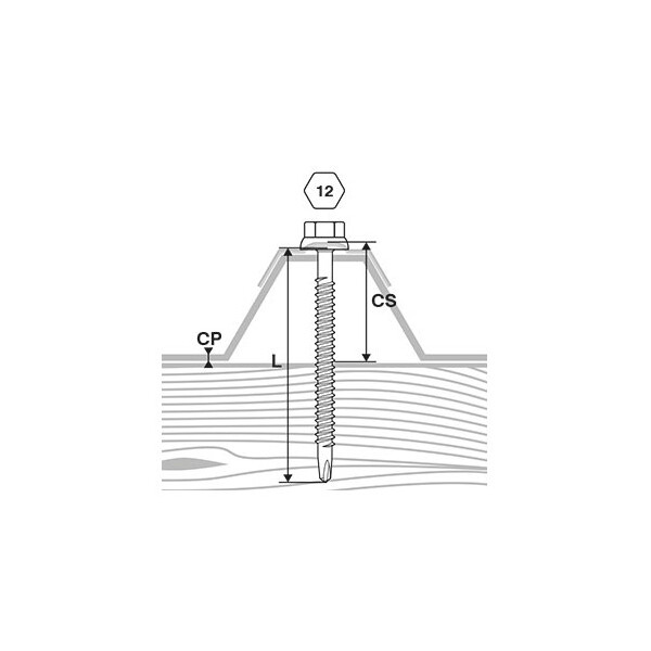 Vis fixation bac acier sur bois ral 7016