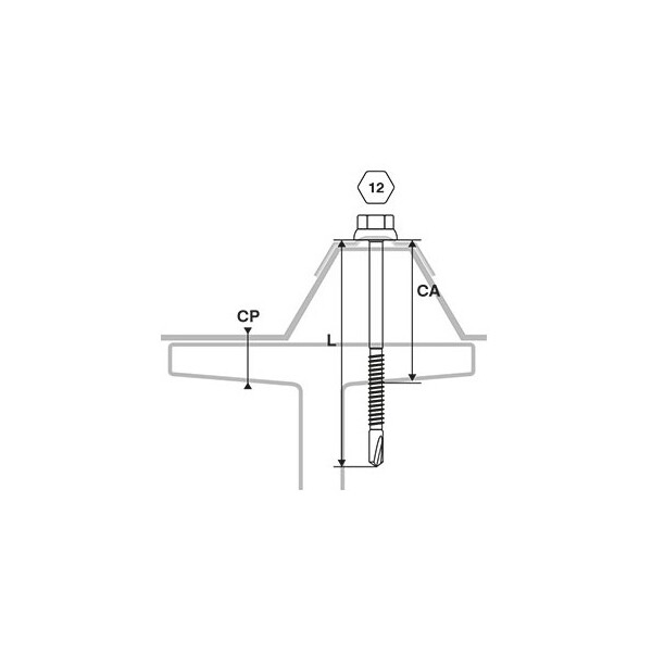 Vis fixation bac acier sur fer - i ral 7016