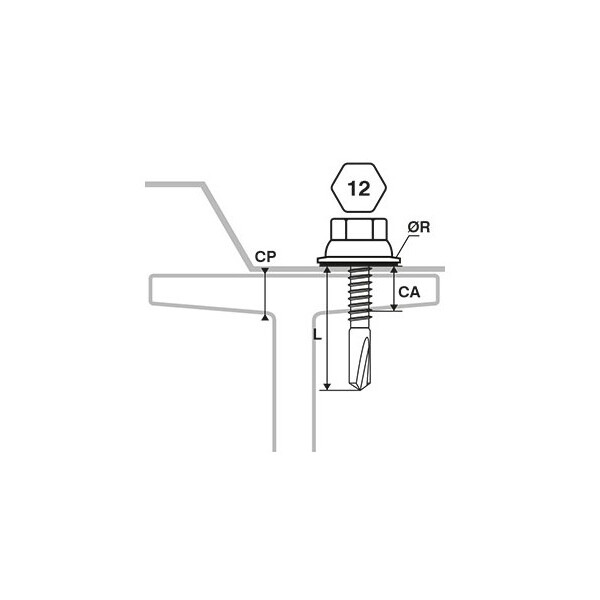 Vis fixation placage bac acier sur fer i