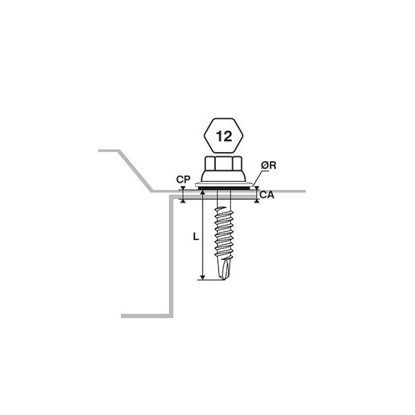 Vis fixation placage bac acier sur fer z