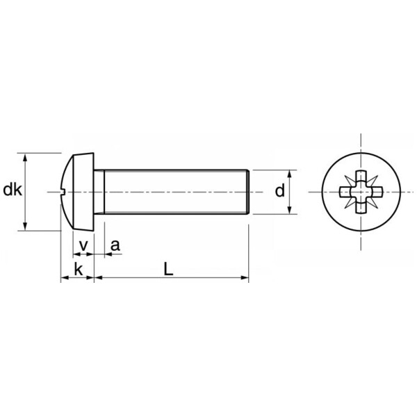 Vis métal inox tête cylindre pozi