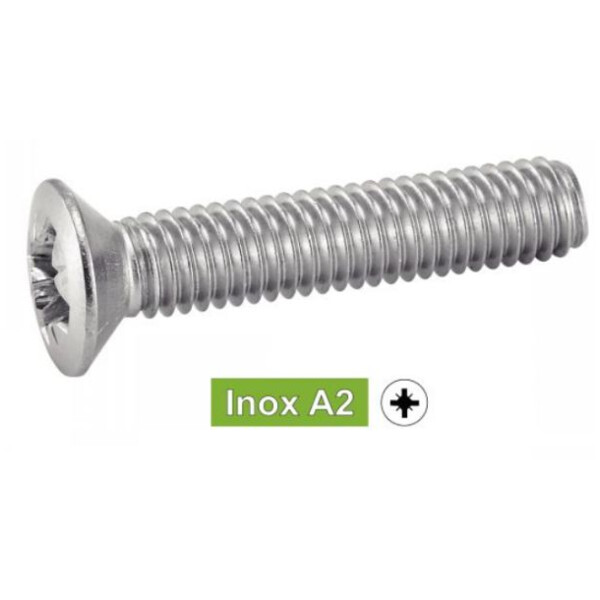 Vis métal inox tête fraisée bombée pozi