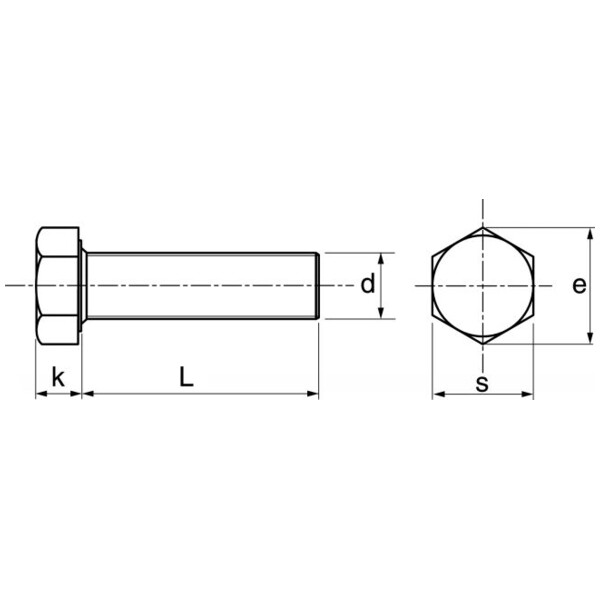 Vis métal inox tête hexagonale