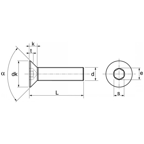 Vis métaux tête fraisée 6 pans creux