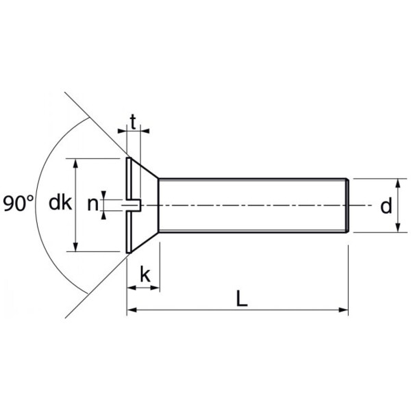 Vis métaux tête fraisée fendue inox