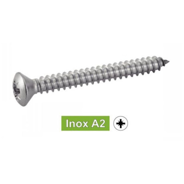 Vis tôle inox tête bombée pozi