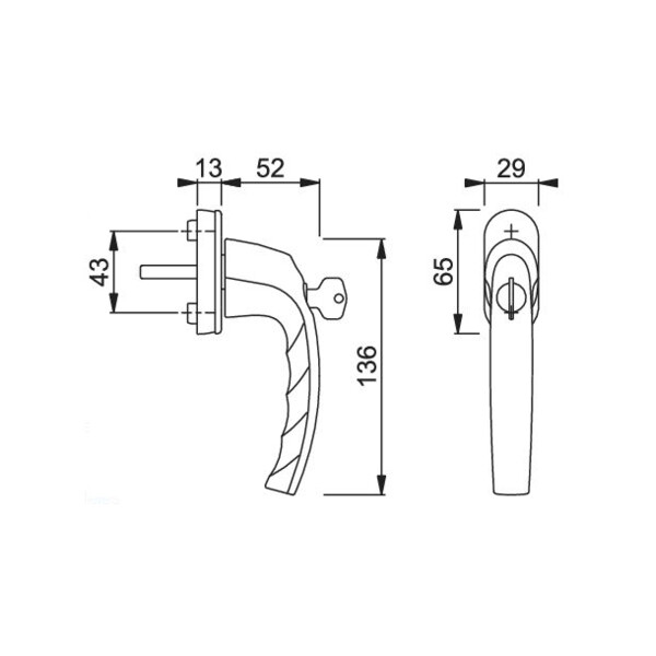 Poignée de fenêtre atlanta  tbt4 à clé
