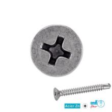 Vis autoperceuse tête fraisée zingué blanc