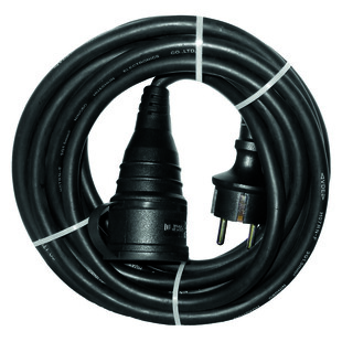 RALLONGE NOIRE H07RNF 3G1,5 PC 16A 230V AVEC CLAPET 10M Electraline