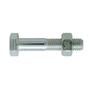 BOULON TH ET ECROU HEXAGONAL ACIER ZINGUE BLANC 8/8 Viswood