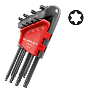 CLE MALE TORX LONGUE TETE SPERIQUE (JEU DE 8) Facom