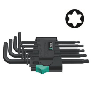 CLE MALE TORX TETE SPHERIQUE 967/9 PKL TX 1SB (JEU DE 9) Wera