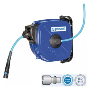 ENROULEUR AUTOMATIQUE DE TUYAU D'AIR A TAMBOUR FERME CARTER ACIER Prevost Air Comprime