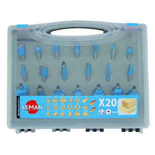 MECHE DE DEFONCEUSE ASSORTIES QUEUE 8 MM (COFFRET DE 20) Leman