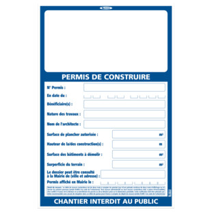PANNEAU PERMIS CONSTRUIRE Sofop Taliaplast Multigraphic