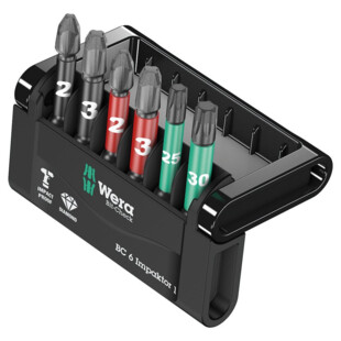 ETUI D'EMBOUTS BIT-CHECK 6 IMPAKTOR 1 SB (6 PIECES) Wera