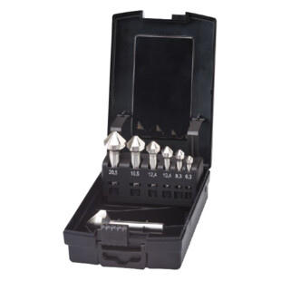 FRAISE A CHANFREINER HSS-E 90° 3 T QUEUE A 3 MEPLATS 42.555 (JEU DE 6) Phantom