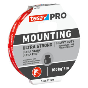 RUBAN DOUBLE FACE MOUNTING ULTRA STRONG 66792 BLANC 5 M X 19 MM Tesa