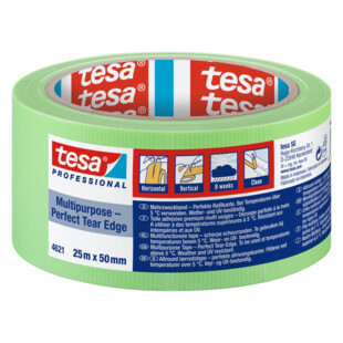 RUBAN ADHESIF MULTI USAGE 4621 25 M X 50 MM VERT TRANSLUCIDE Tesa