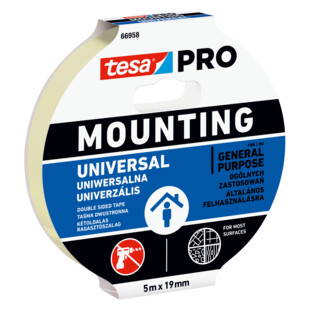 DOUBLE-FACE MOUSSE DE MONTAGE STANDARD 66958 BLANC 5 M X 19 MM Tesa