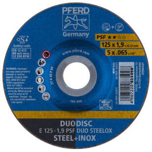 DISQUE A TRONCONNER PSF DUODISC STEELOX E 125-1,9 Pferd Ruggeberg France