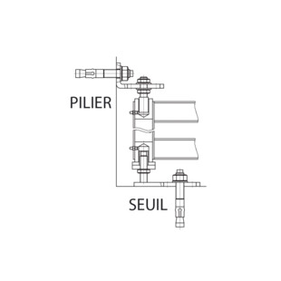 JEU DE PIVOTS REGLABLE TYPE 100 AVEC CHEVILLES Torbel Industrie