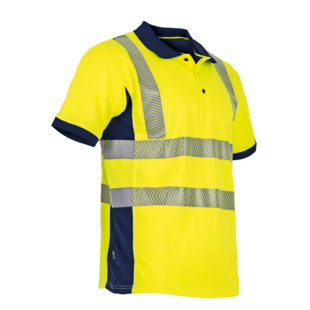 POLO MANCHE COURTE HAUTE VISIBILITE VISION MARINE/JAUNE Lma Lebeurre