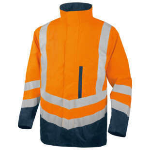 PARKA HAUTE VISIBILITE OPTIMUM3 5 EN 1 ORANGE FLUO/BLEU MARINE Delta Plus Pro