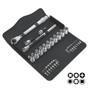 JEU DE CLIQUET ZYKLOP METAL 1/2'' 8100 SC 8 (28 PIECES) Wera