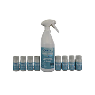 kit nettoyant vitres et sufarces concentré + recharges Cristal Hygiène