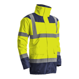 PARKA KETA MATELASSEE POLYSTER HI-VIZ JAUNE/MARINE Coverguard