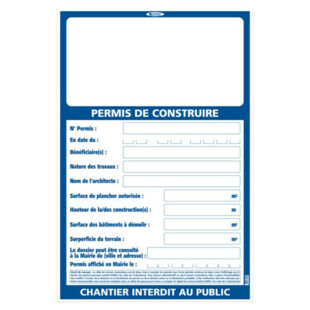 PANNEAU PERMIS CONSTRUIRE Sofop Taliaplast Multigraphic
