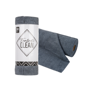 Rouleau 30 microfibres pré-découpées gris Cristal Hygiène