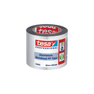 RUBAN  ISOLATION THERMIQUE TESABAND 63600 PP METALISE ALU GRIS ARGENT 30MX50MM Tesa
