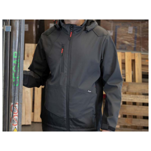 SOFTSHELL A CAPUCHE ROCK GRIS NUIT Lma Lebeurre