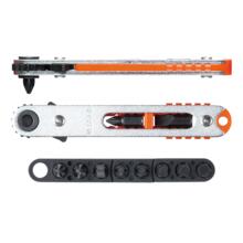 Mini cliquet extra plat td-76 + jeu de 8 embouts (philips/fente/hexagonal)
