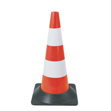 Balise plastique rouge fluo pied caoutchouc