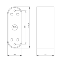 Boîtier applique pour contacteur à clé etroit