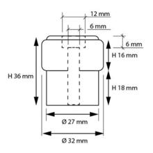 Butée de stol caoutchouc blanc d.32xh.36 mm